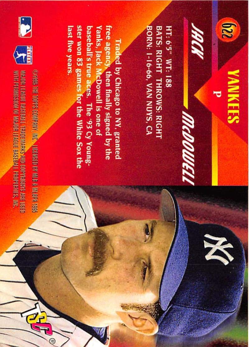 Amazon.com: Baseball MLB 1995 Stadium Club #622 Jack McDowell #622